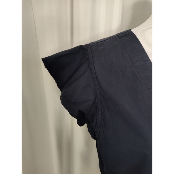 J. Crew black v-neck surplice faux wrap flutter sleeve top ruffle large - Picture 4 of 8